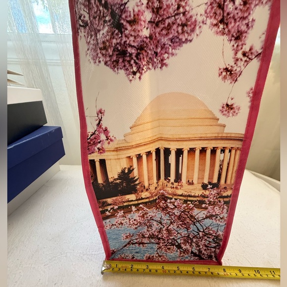 Cherry Blossom Tote Bag with Red Handles - Picture 5 of 7